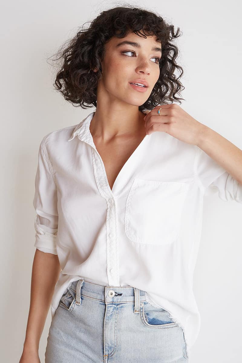 bella dahl fray hem shirt