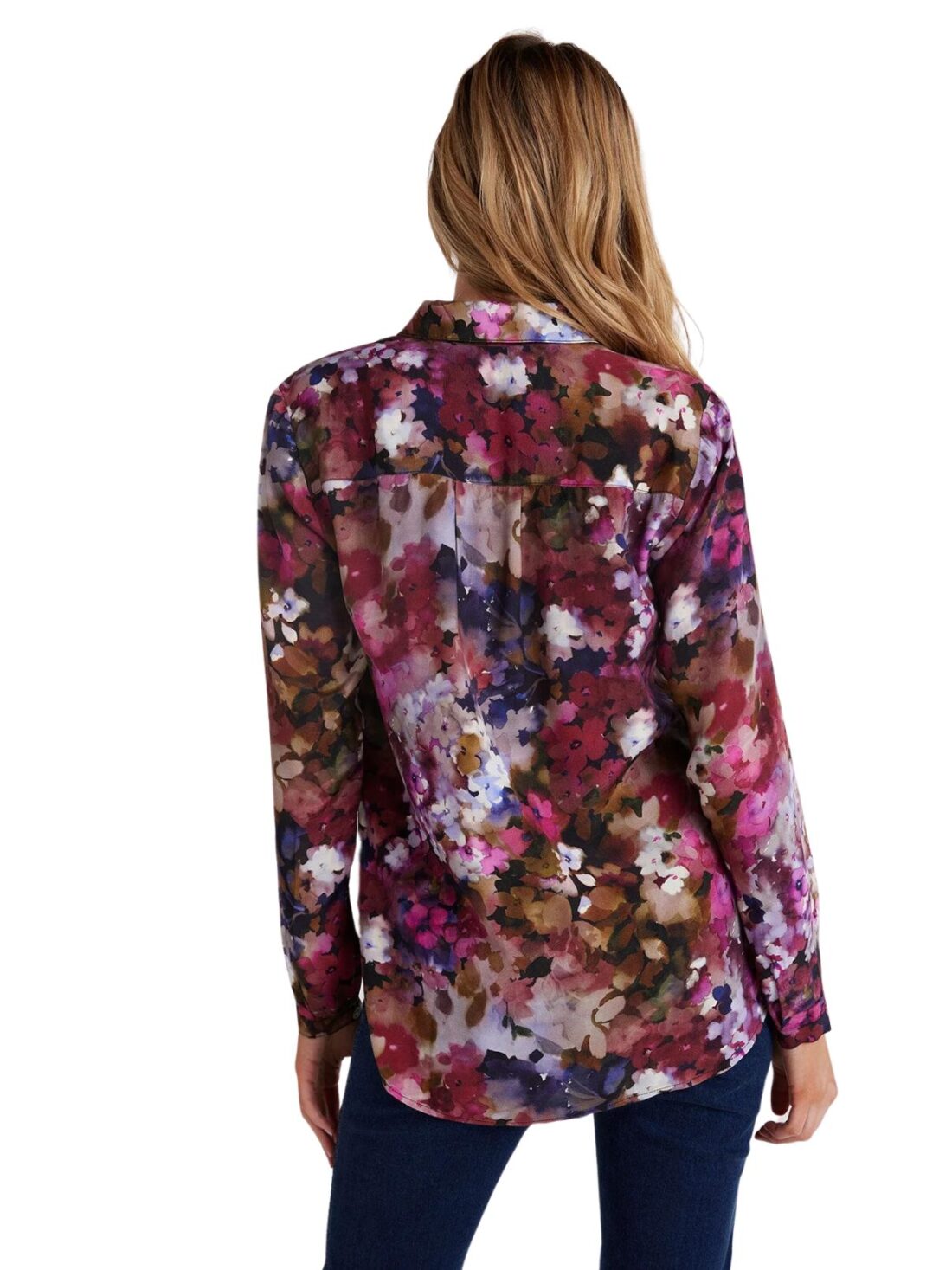 bella dahl hipster shirt in twilight fleur print