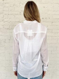 bella dahl pintucked flowy white blouse