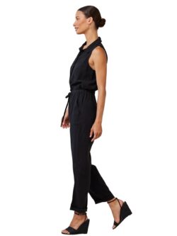 bella dahl pocket jumpsuit in vintage black