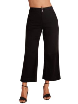 bella dahl saige wide crop pant in black