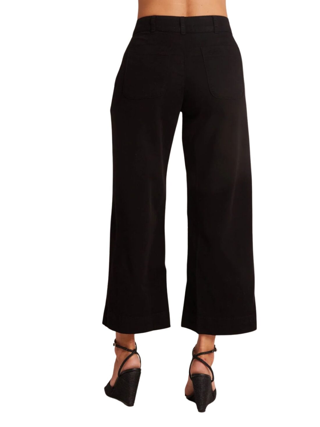 bella dahl saige wide crop pant in black