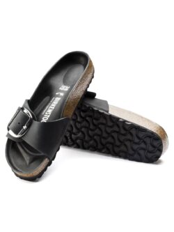 birkenstock madrid big buckle oiled leather in black