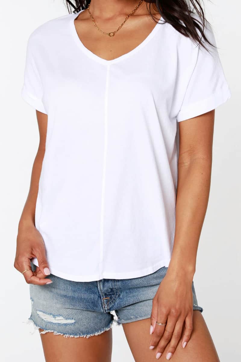 loose white v neck