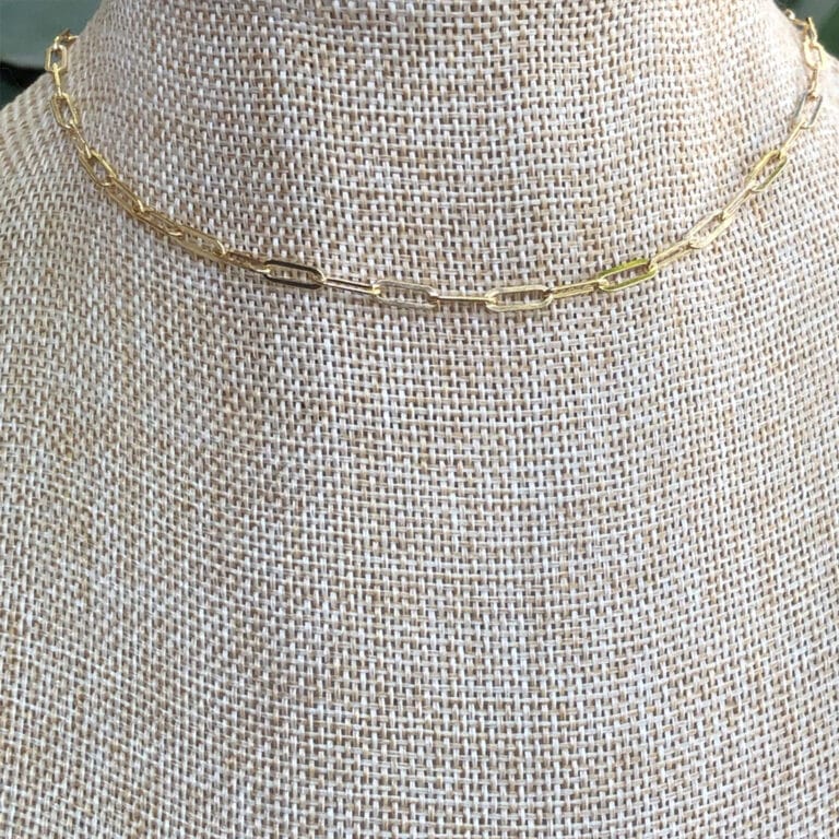 boxy layering chain necklace