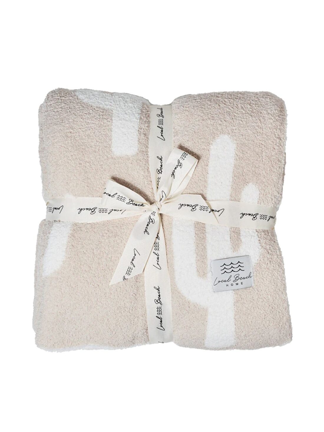 cactus luxe home blanket sand/cream