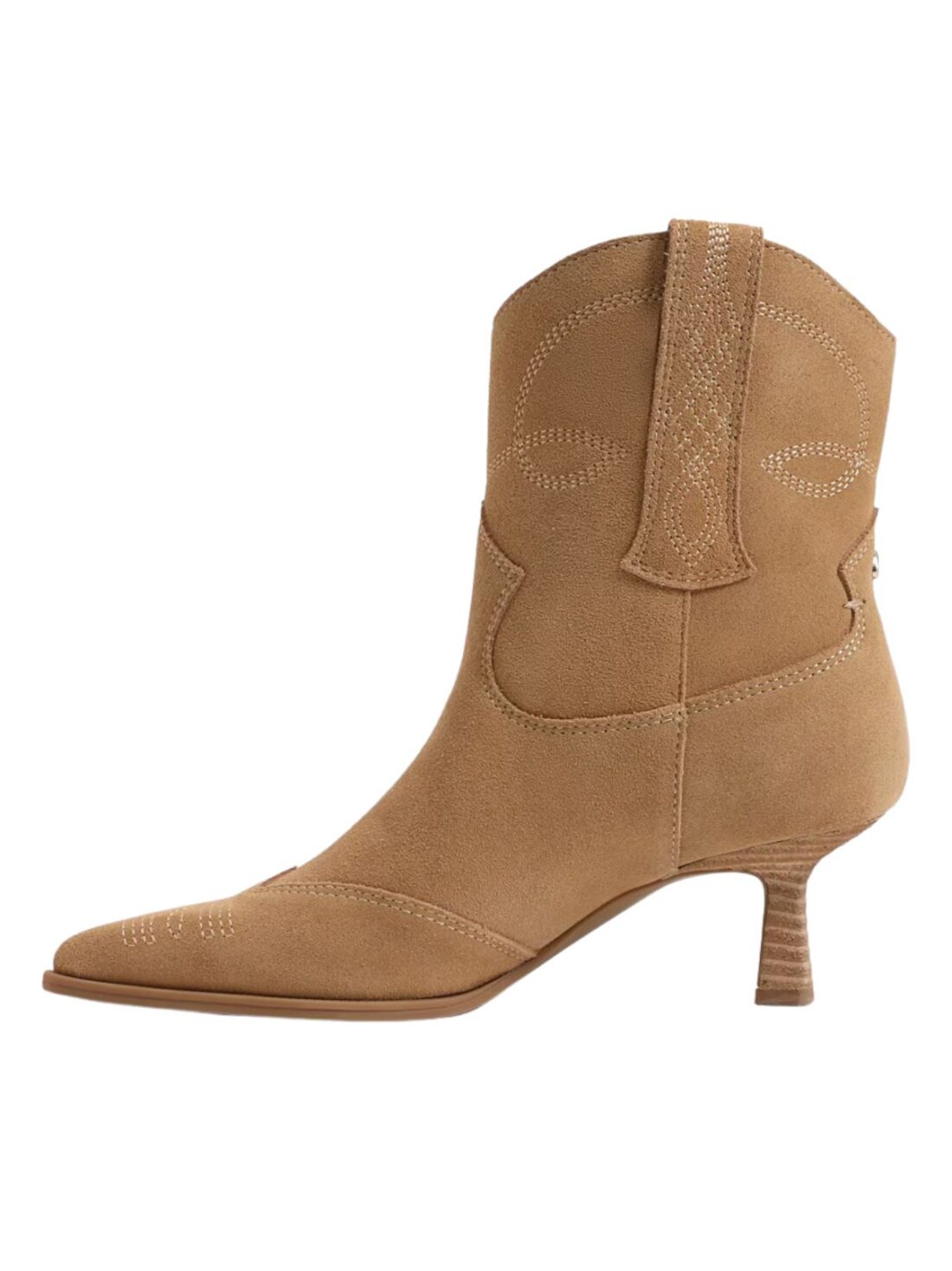 circus by sam edelman yolanda suede western bootie in golden caramel