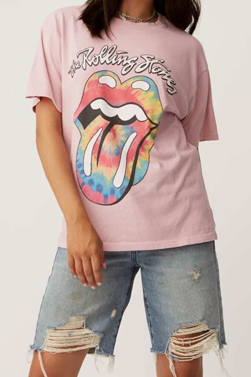 tie dye rolling stones tshirt