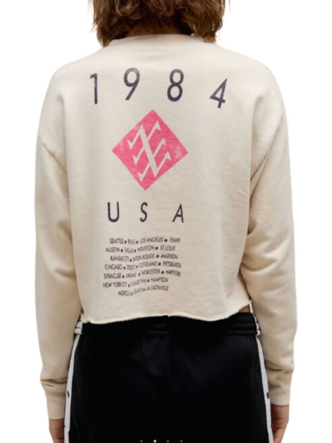 daydreamer duran duran usa tour1984 cropped sweatshirt in dirty white