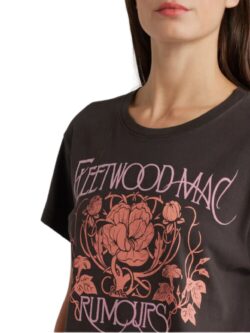 daydreamer fleetwood mac floral tour tee in washed black