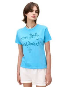 daydreamer tom petty wildflower ringer tee in ultra blue