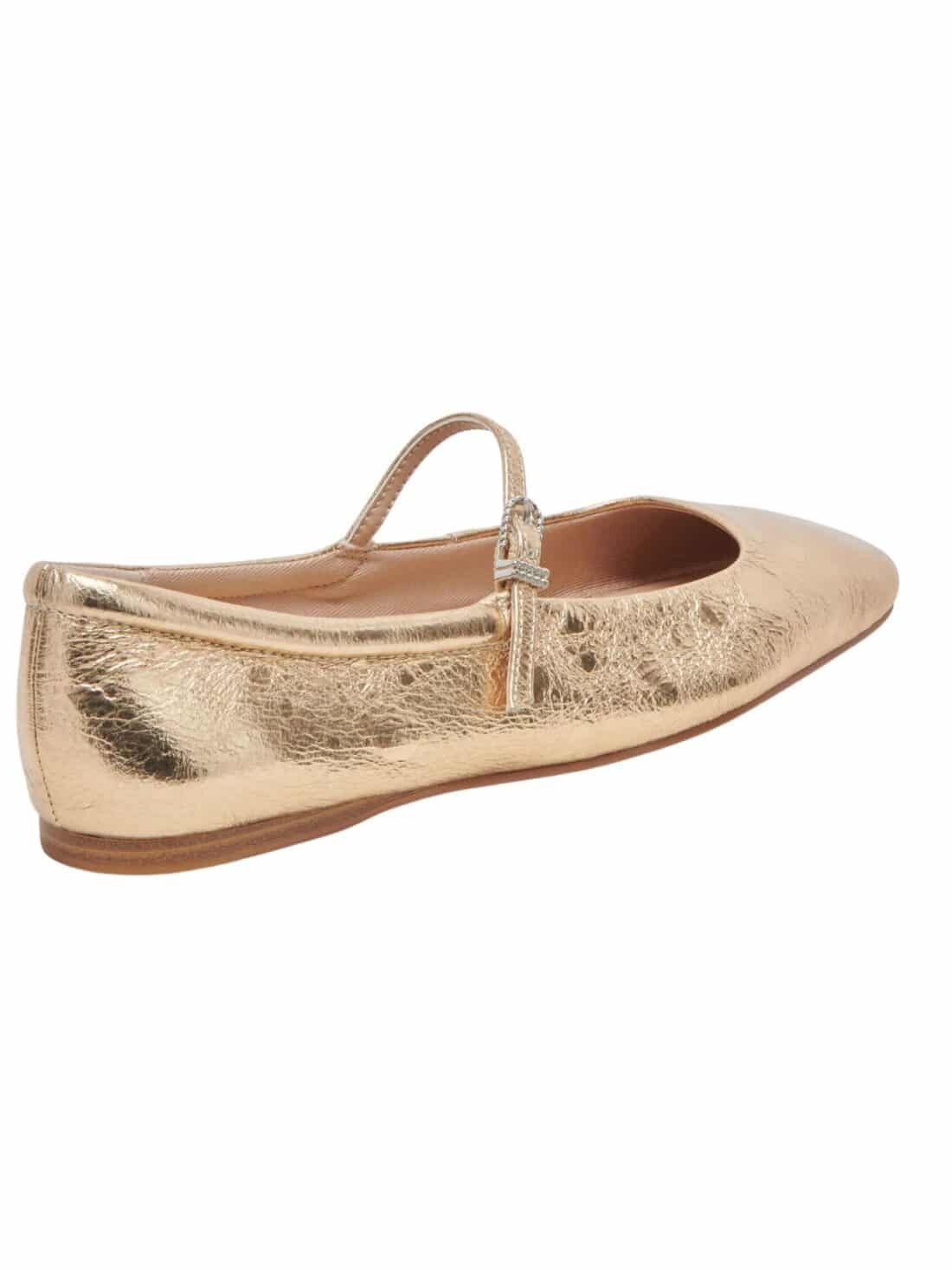 dolce vita reyes ballet flat in gold distessed