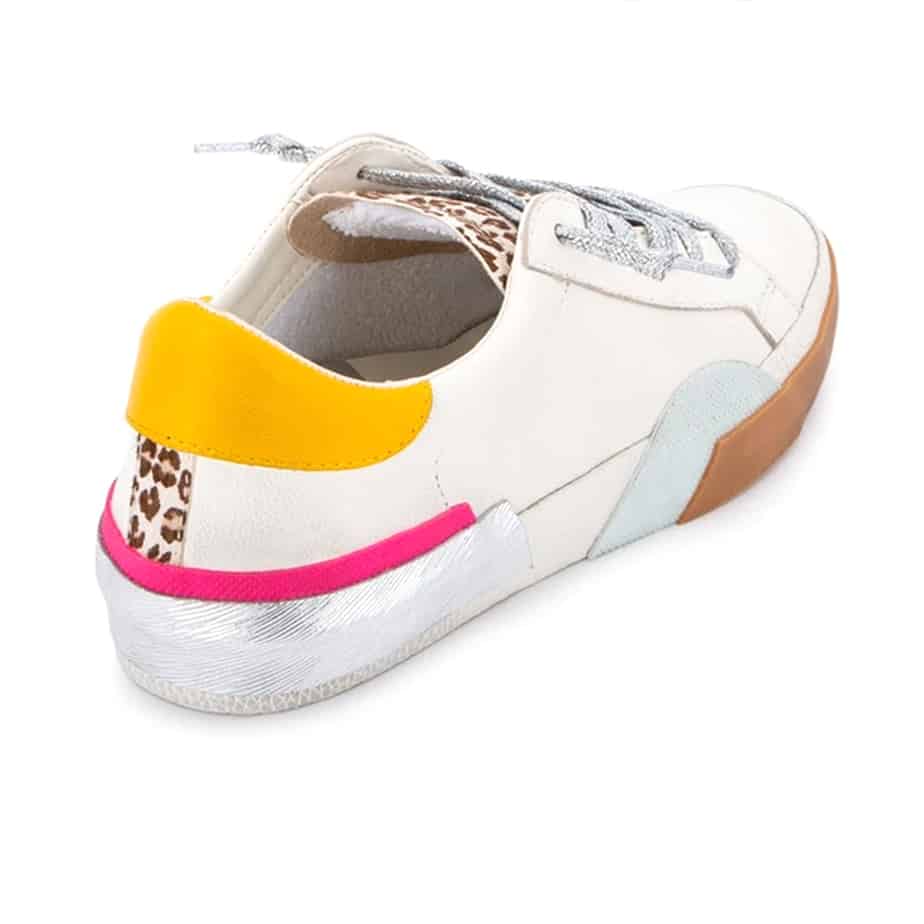 Dolce Vita Zina White Multi Leather Sneaker Cotton Island Womens Clothing Boutique 0099