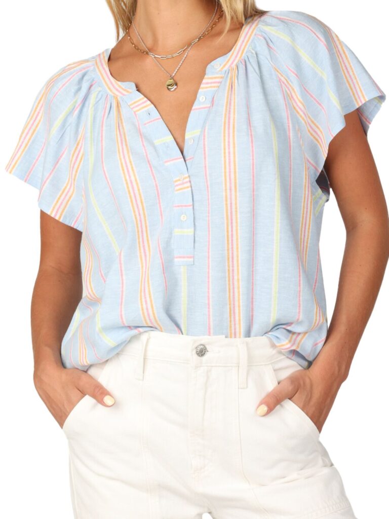 dylan charlie blouse in multi stripe