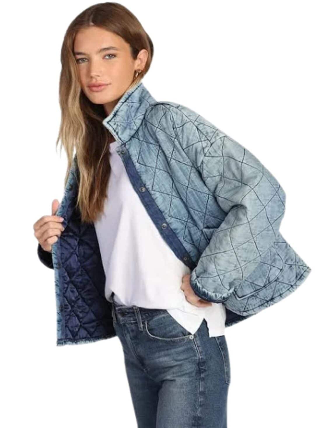 dylan claire denim quilted jacket