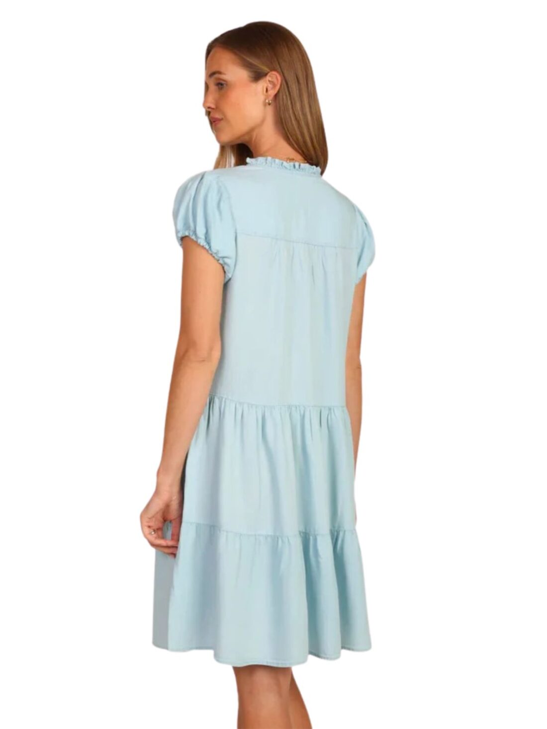 dylan frankie dress in lt faded denim