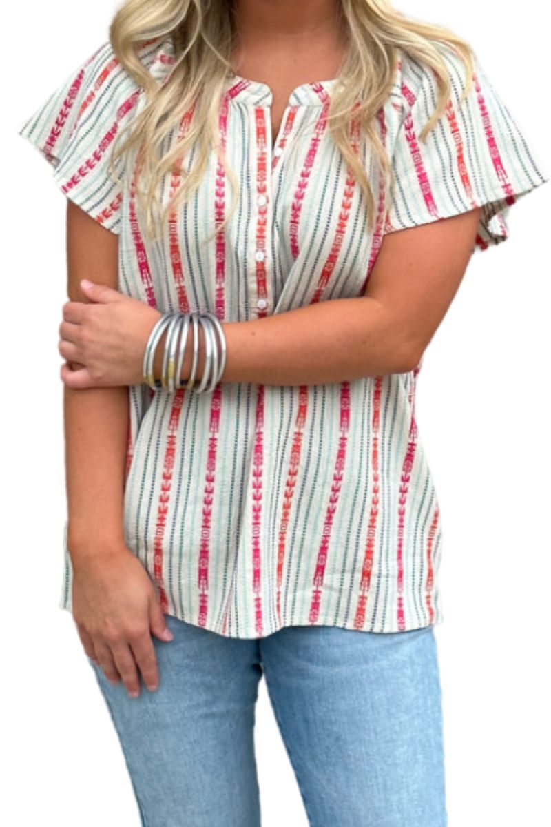 Dylan Kenzie Top in Multi Print | Cotton Island Women's Clothing Boutique