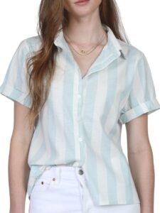 dylan pool top in blue stripe