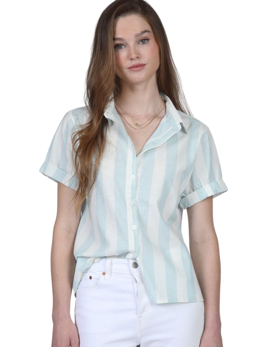 dylan pool top in blue stripe