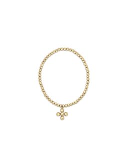 e newton signature cross bracelet in 3mm gold