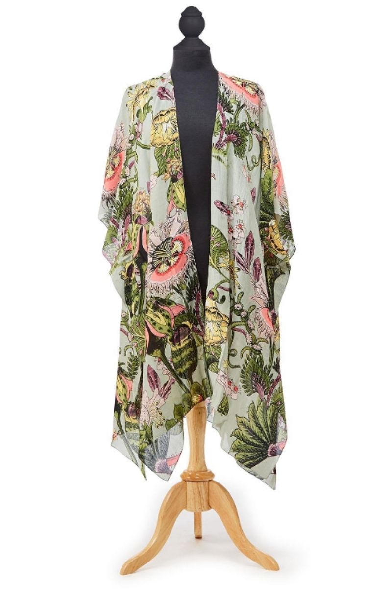 Eccentric Bloom Long Kimono | Cotton Island Women's Clothing Boutique