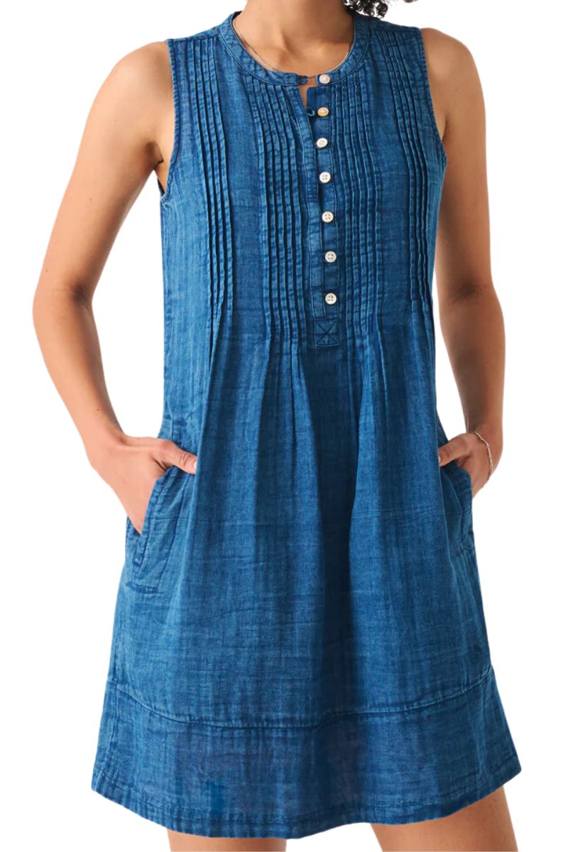 Faherty Brand Isha Dress in Indigo | Cotton Island Women's Clothing ...