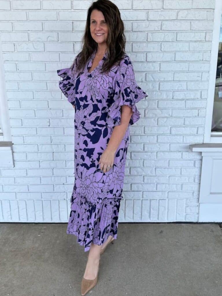 fitz & willa soleil maxi in abstract floral