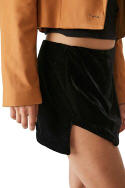 free people annalise velvet skirt in black