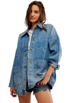 free people avery denim jacket in got the blues