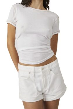 free people beginners luck short in optic white