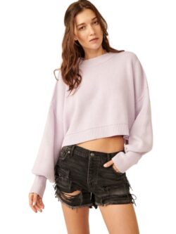 free people easy street crop in frost lavender