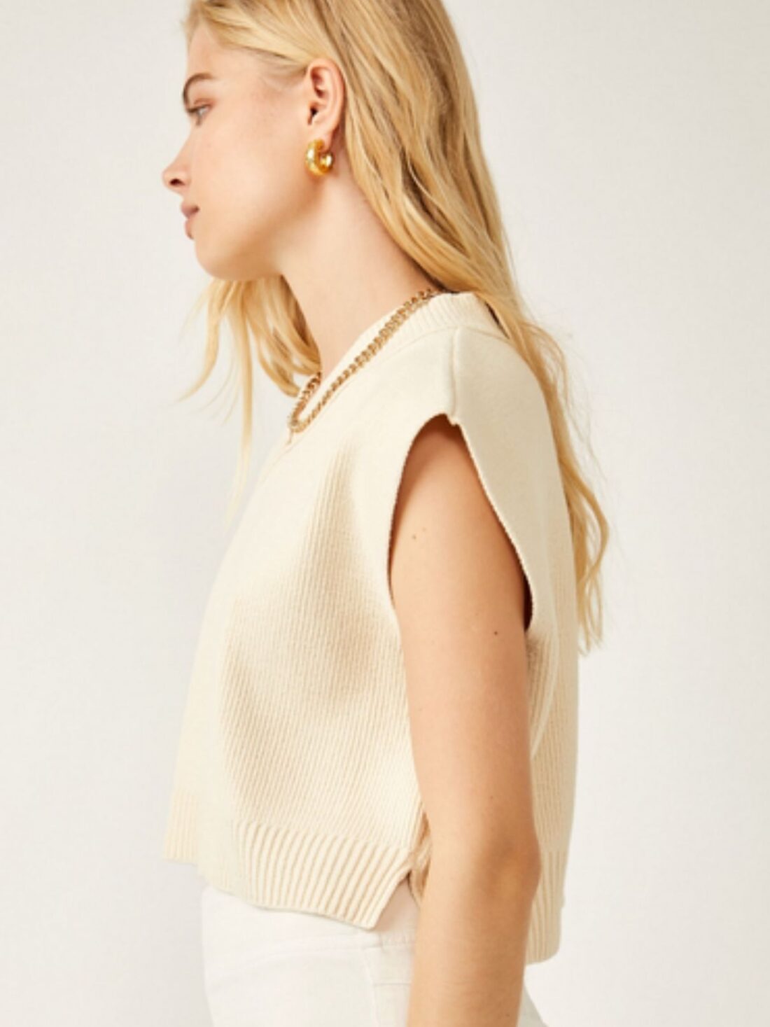 free people easy street vest in cream