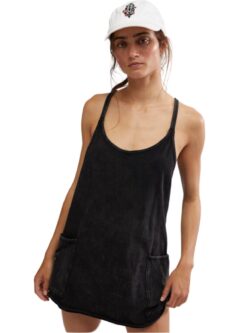 free people hot shot mini dress in black