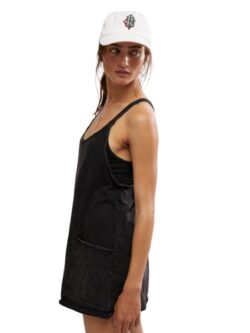 free people hot shot mini dress in black