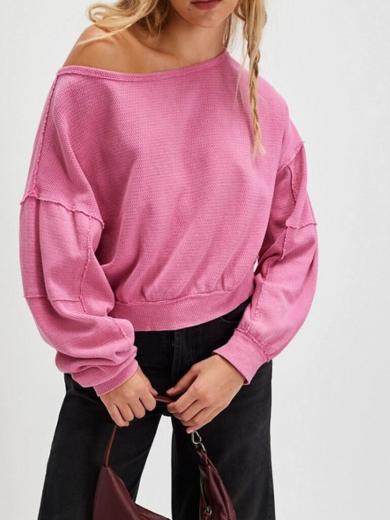 free people ife pullover in pinky primrose