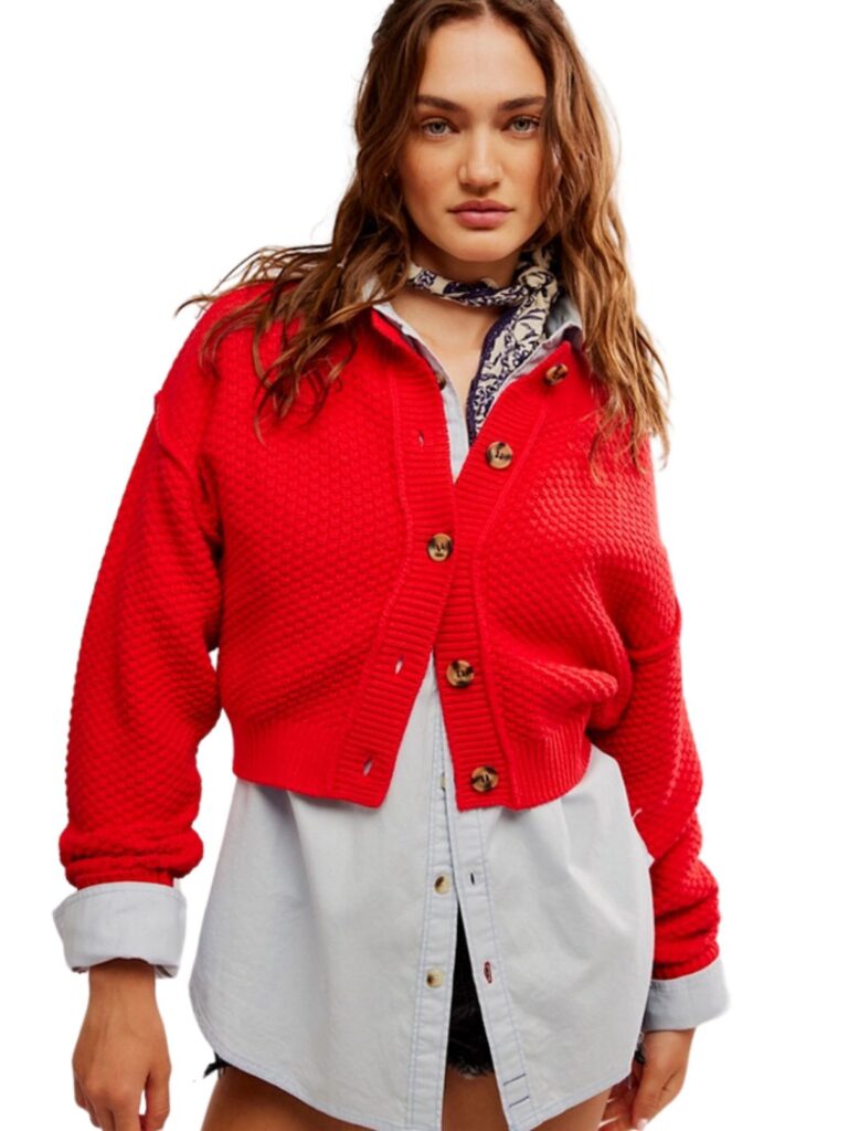 free people lils cardi in heart eyes