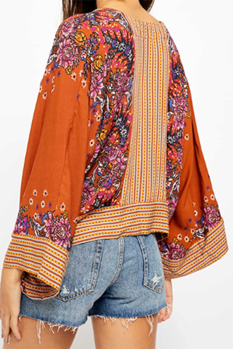 Free People Mix and Match Top in Rust Combo | Cotton Island Women's ...