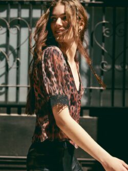 free people my love blouse in leopard