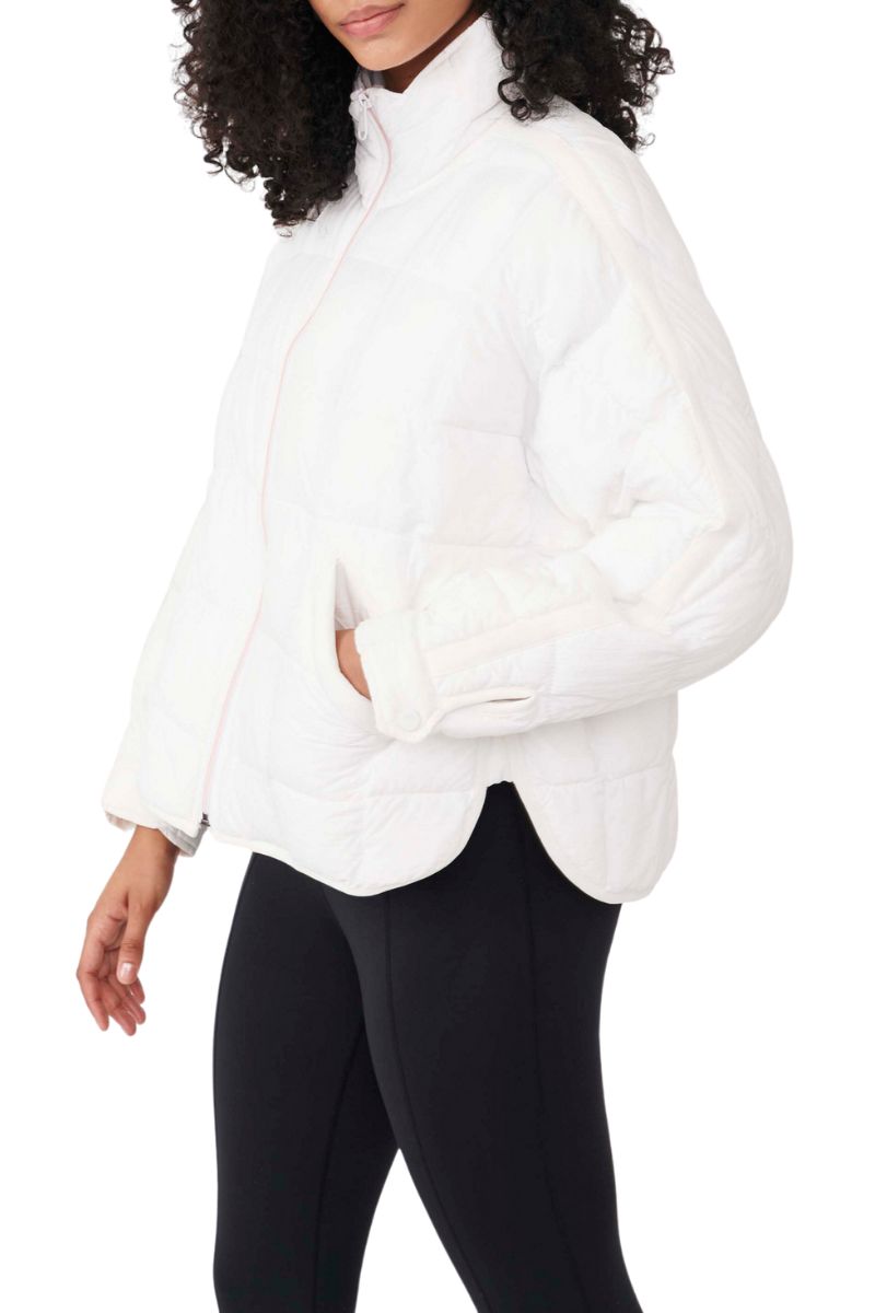 Free People Pippa Puffer Jacket in White | Cotton Island Women's ...