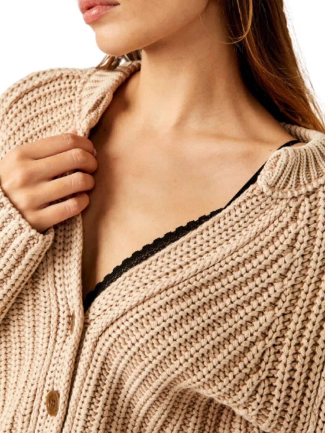 free people sweet nothing cardigan in sandcastle