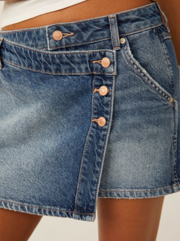 free people wynne denim skirt in cornflower