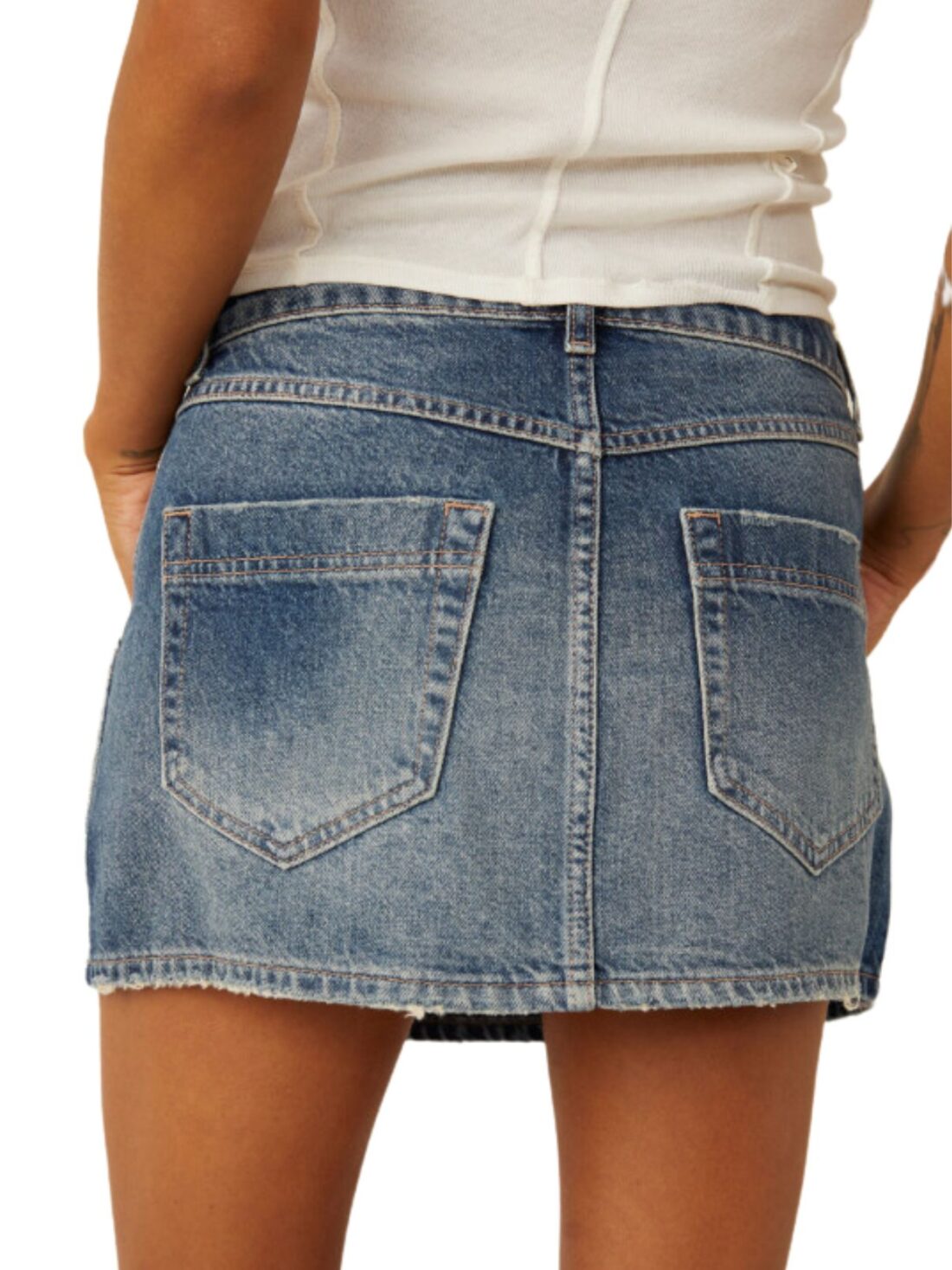 free people wynne denim skirt in cornflower