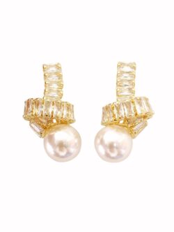 gemelli twisted pearl earring in gold