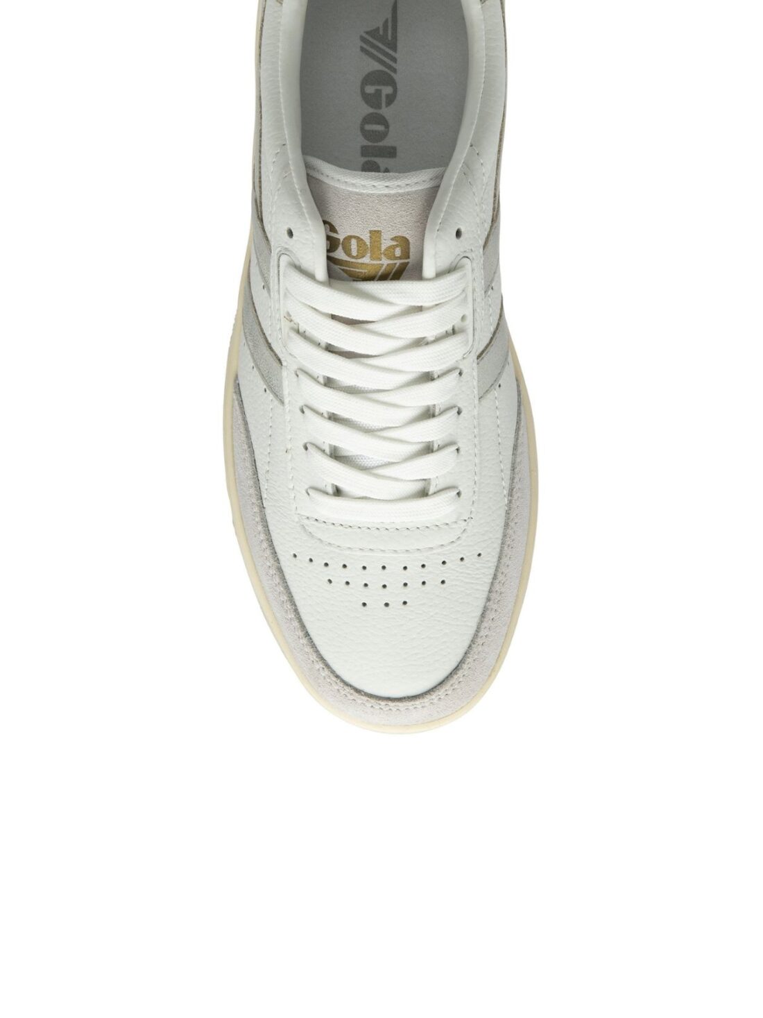 gola falcon mirror sneaker in white/silver