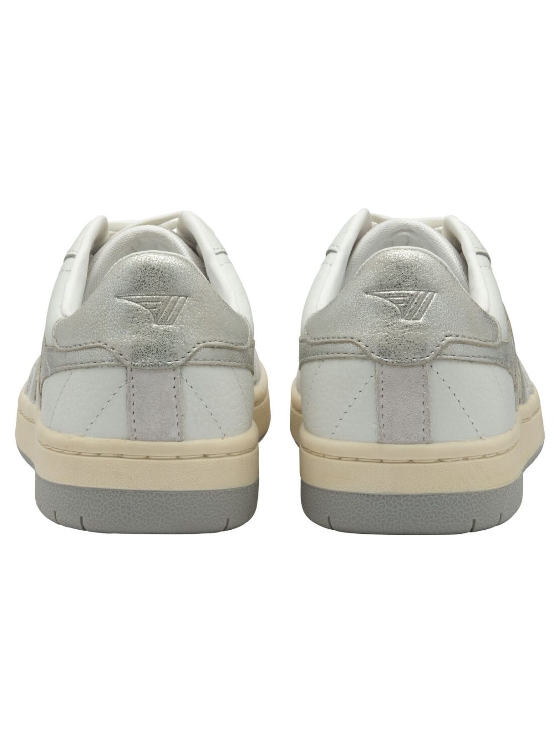 gola falcon mirror sneaker in white/silver