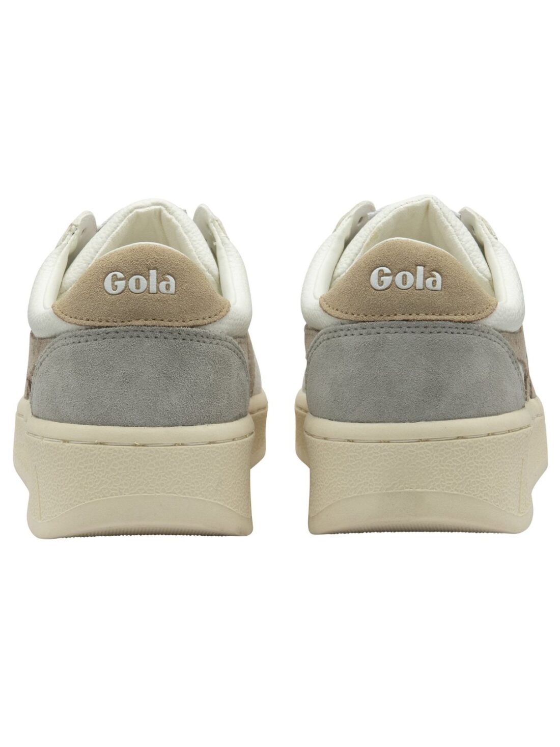 gola grandslam trident sneakers in white/feather grey/oat