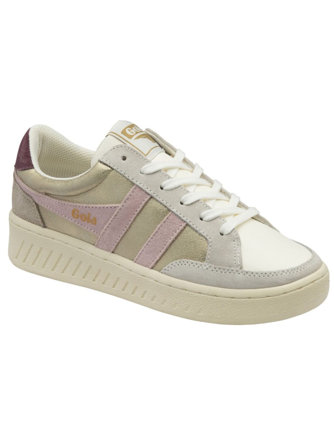 gola superslam blaze sneakers in gold/chalk pink/winsor wine