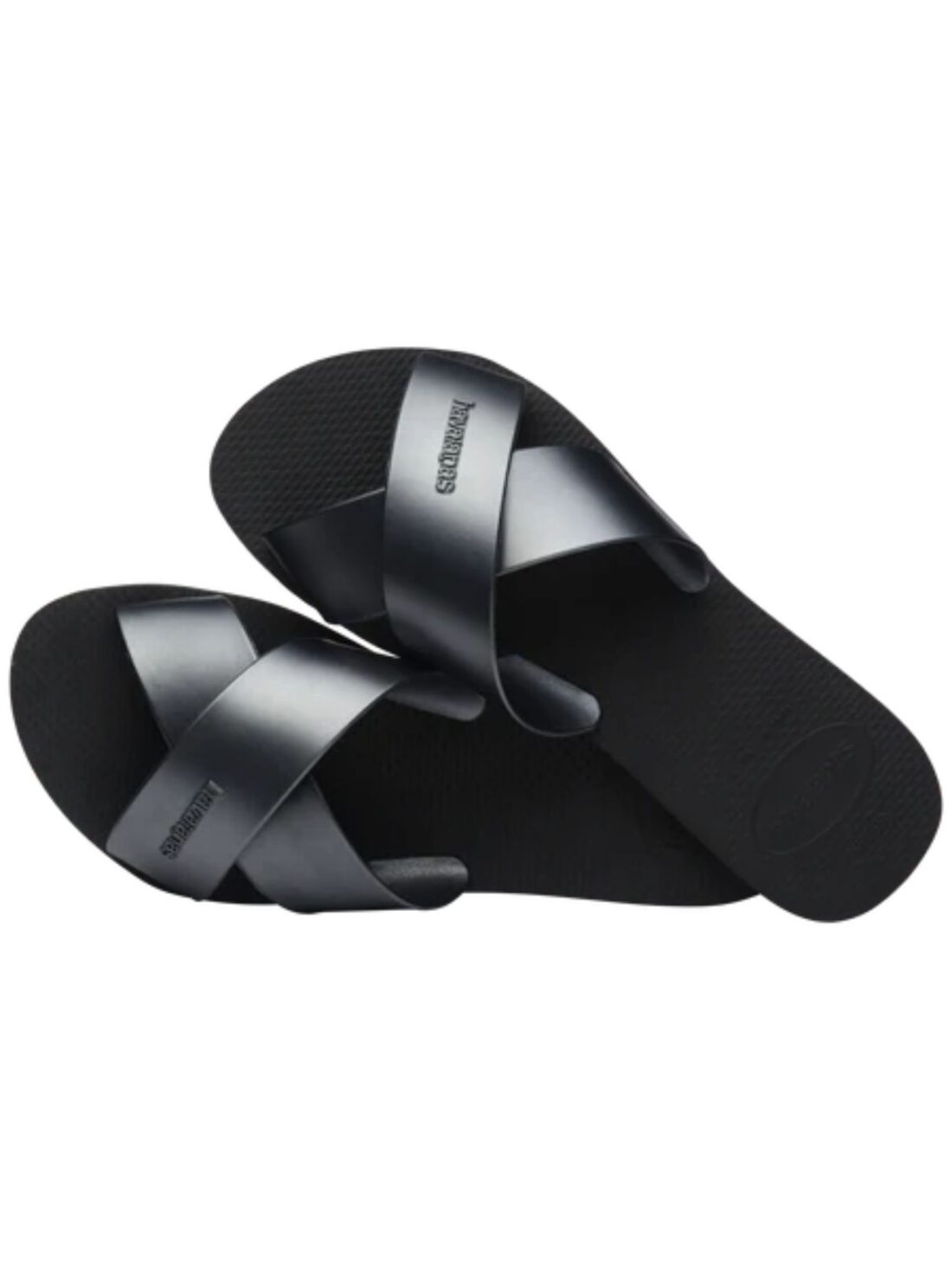 havaianas aqua metallic sandal in black