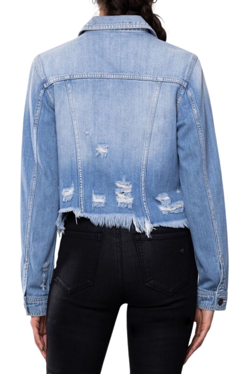 Hidden Jeans Lt Wash Distressed Denim Jacket | Cotton Island Women's ...