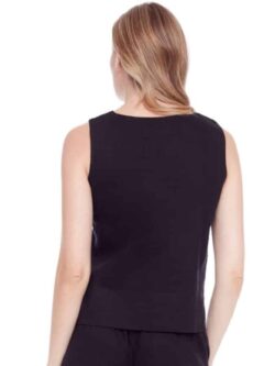 i love tyler madison lila sleeveless linen top in black